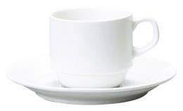 ヤマツ　ミルキーホワイト　スタックコーヒー碗・ソーサー