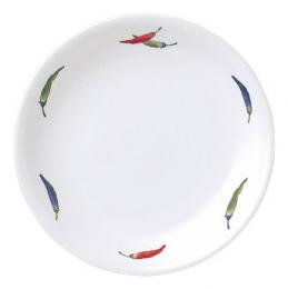 ヤマツ　赤絵唐草　20.4cm丸浅皿